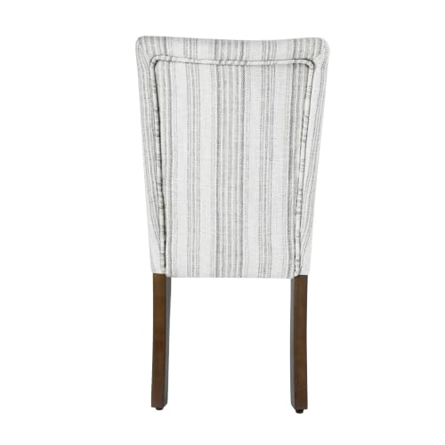 Image of HomePop Parsons Dining Chair - Gray Striped Pattern (Set of 2)