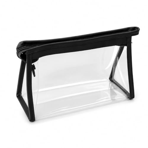 Necessaire Transparente com Zíper, Preto