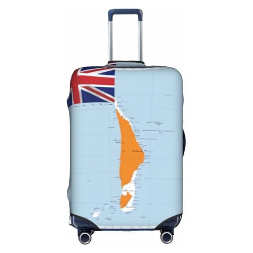 Marshall Islands Flag Map Print Travel Elastic Suitcase Luggage Baggage Cover Protector, Washable And Anti-Scratch - Main Image