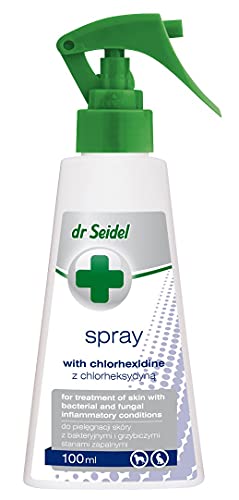 DR SEIDEL Spray de clorhexidina para bacterias de 100 ml. No irrita la piel, no contiene colorantes ni fragancias