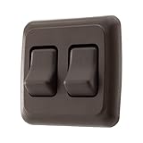 American Technology Components Double SPST On-Off Switch with Bezel, 12-Volt, for RV, Trailer, Camper (Brown)