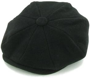 Belfry Groby - Wool Newsboy Cap (Large, Black) (Large)