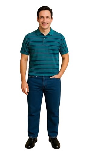 Men's Casual Elastic Waist Pull on Jeans in Denim & Twill4