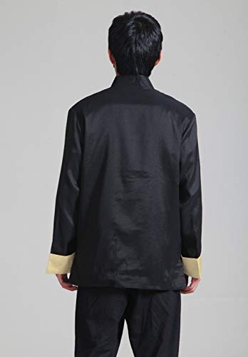 Chinese Style Tai Chi Shirt Kung Fu Tops Tang Suit Men Long Sleeve Dragon Embroidered Jacket Coat Outwear