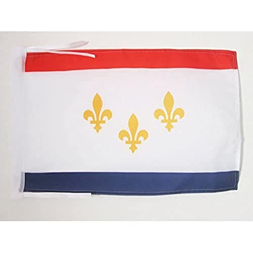 New Orleans Flag 18'' x 12'' cords - Louisiana - USA SMALL flags 30 x 45cm - Banner 18x12 in - AZ FLAG