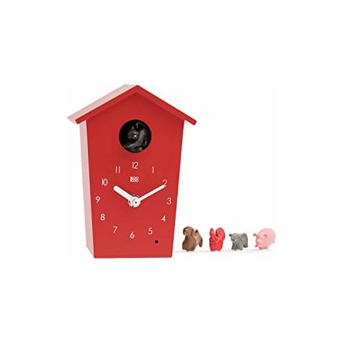KOOKOO AnimalHouse red, Small Cuckoo Clock with 5 Farm Animals Sounds (Natural Field Recordings) Cover