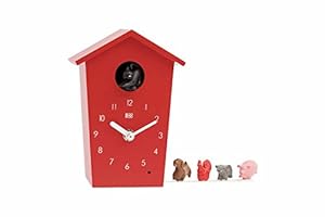 KOOKOO AnimalHouse Rote Kuckucksuhr mit 5 Tieren