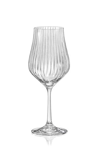 Bohemia Tulipa Optic Lot de 6 verres à vin en cristal 350 ml