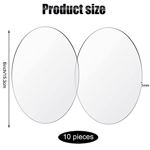 Image of Yalikop 10 Pcs 6 Inch Acrylic Circles Round Clear Disc Blanks