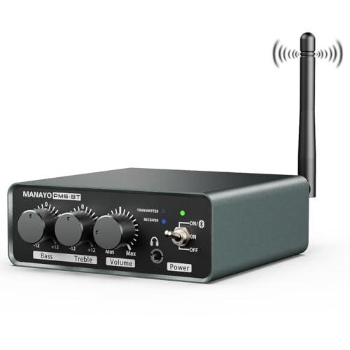 MANAYO PM6BT Bluetooth Phono Preamp for Turntables, Wireless Transmitter Receiver