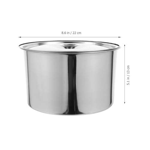 Tazón grande de acero inoxidable 22 cm con tapa miniatura 2