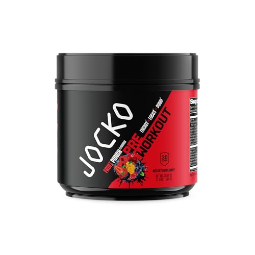 Image of Jocko Fuel Pre Workout for Men & Women - High Stim Low Sugar Blend with Beta Alanine + L-Citrulline, Support Muscle Pump, Energy, & Recovery, 200mg of Caffeine Fruit Punch, 30 Servings 1.31lbs (594 G)