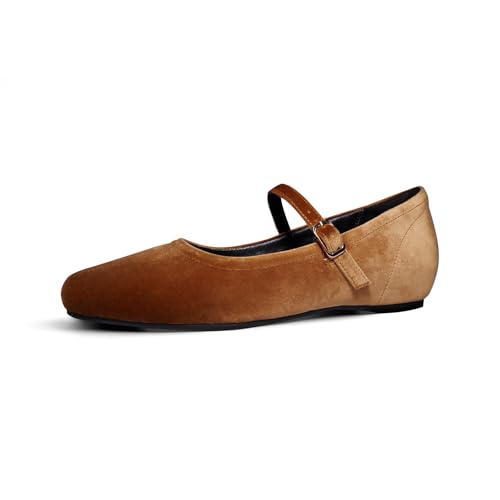 Image of Cusolemore Mary Jane Flat Shoes with Arch Support and Hidden Wedge Heel, Women Ballet Flats, Mary Jane Flats, Comfortable Dress Shoes