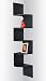 Black Finish Corner Zig Zag Wall Shelf