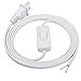 SinLoon UL-LP Certification Lamp Cord Replacement Power Cord with On/Off Button Switch 18AWG SPT-2 Lights Power Cable with Polarized Molded Plug for Wiring and Repairing(White, 2M/6.56ft)