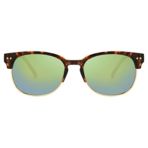 Panama Jack Women's Polarized Milky Demi Tort Pink Mirror Club Sunglasses, 493