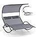 GOPLUS Transat à Bascule 2 Personnes Jardin Exterieur, Lit Repos Bascule 2 Places avec Auvent Pare-Soleil, Oreillers Appui-tête, pour Balcon, Piscine, Charge 300KG (Gris, 182 x 137 x 165 cm)