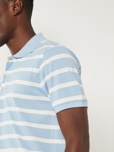 Image of Max Men's Half Sleeves Regular Fit Striped Polo T-Shirt