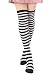 DAZCOS Anime Multicolor Preppy Over Knee Mizore Shimakaze Stripe Stockings (Black+White)