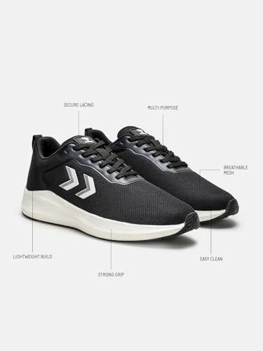 Image of hummel Ultralite Lace Up Sports Shoes for Men with Lightweight TPR Sole Comfortable Breathable and Slip Resitant Ideal for Running Walking Gym Trekking Hiking