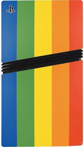 Skinit Decal Gaming Skin Compatible with PS5 Pro Bundle - Vertical Rainbow Flag Design