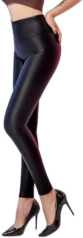 Faux Leather Leggings for Women High Waisted Leather Pants Tummy ...