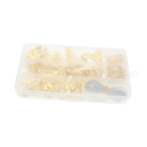 Image of 282pcs Picture Hanging Kit Hooks and Nails Non-Marking Hardware for Easy Installation of Frames Mirrors and Decorative Items Includes Storage Box for Organization