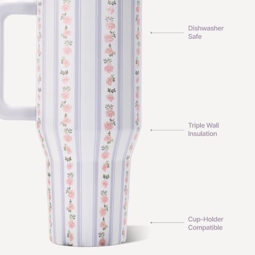 Image of HydroJug Traveler 40oz, Insulated Tumbler with Handle & Straw, Primrose