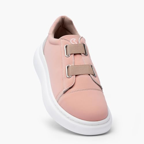 Image of SOLETHREADS Peach Sneakers for Women|Casual Shoes|Comfortable|Stylish|Trendy| Lightweight |Party Shoes for Women