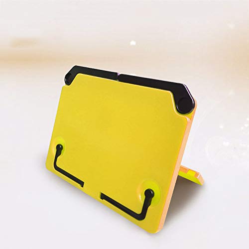 VIDOO Porta Libri Portatili Reggilibri Stand Lettura Libri Ricette Scaffale Pieghevole Holder Organizzatore Per Music Score Ricetta Tablet - Giallo - Foto 2