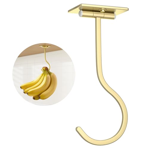 bussdis Adhesive Banana Hanger Under Cabinet: Sticky Banana Hooks Under