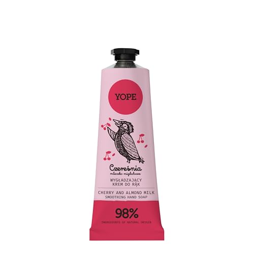 YOPE Crema Mani Levigante Ciliegia e Latte di Mandorla Pelle Secca, 50 ml