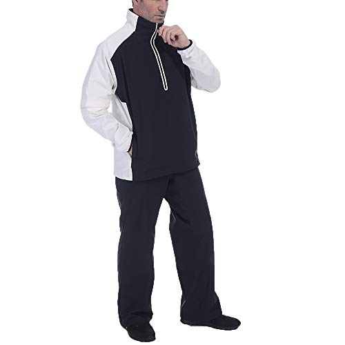 Fit Space Waterproof Golf Rain Suits For Men Performance Rain Jackets And Pants For All Sports (White Half-Zip, Small) #TOP1
