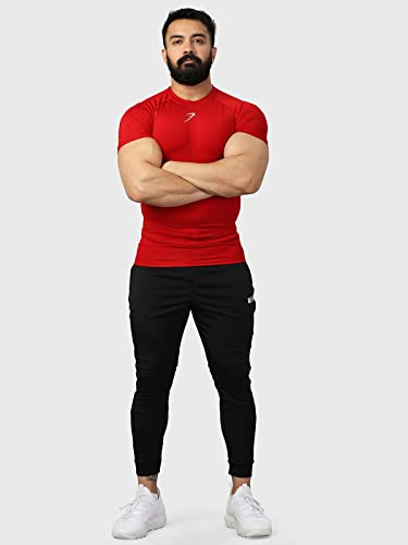 Image of FUAARK Men's Half Sleeve Compression T-Shirt - Athletic Base Layer for Fitness
