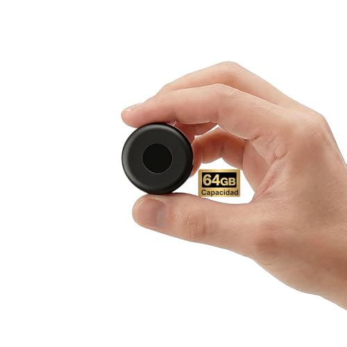 Gonikli Grabadora de Voz Espia con Recargable por USB, Memoria de 64GB, Grabadora Voz y Activación por Voz, Grabadora de Voz Espía Oculta, para Clases, Reuniones y Entrevistas(3.5 * 3.5 * 0.8)