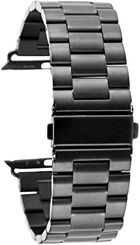 Bracelet en acier inoxydable noir de 38 mm 42 mm montre homme robuste