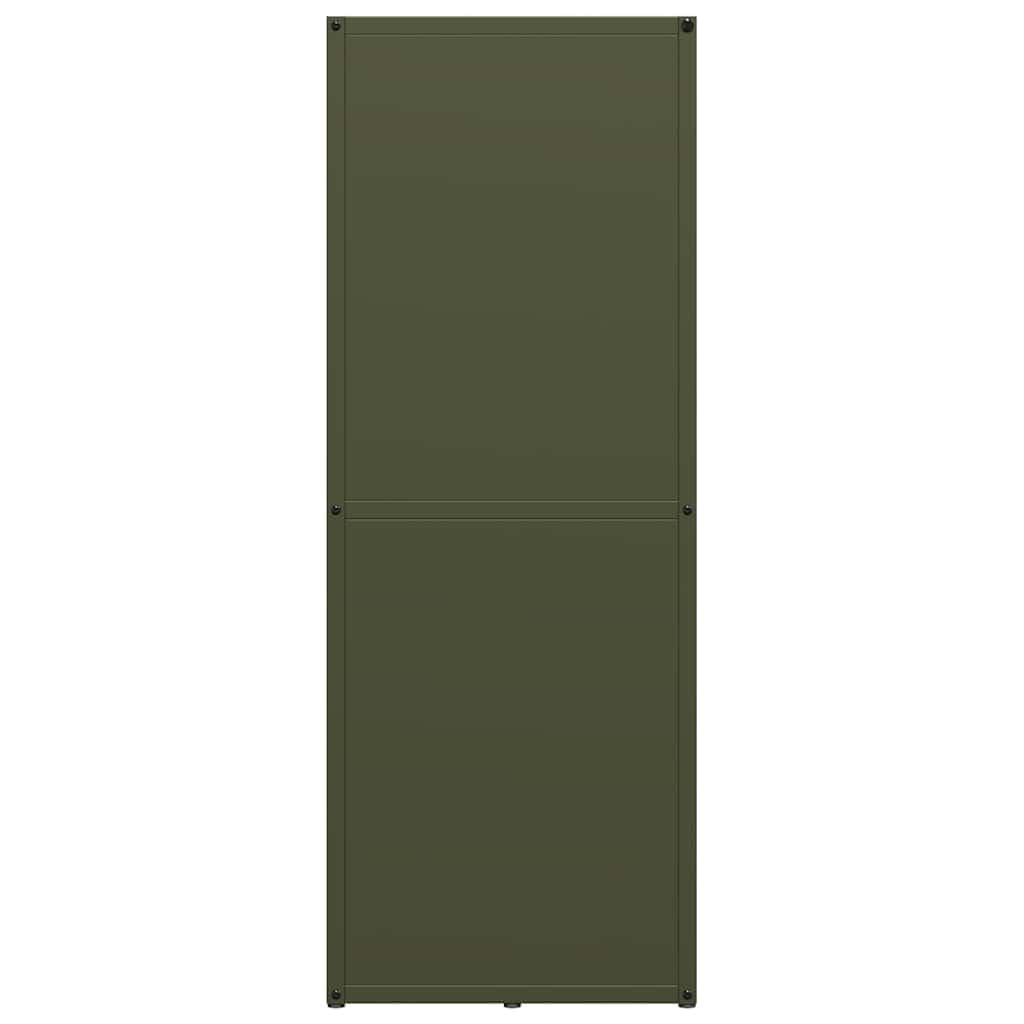 Mangloder Brennholzregal Olivgrün aus kaltgewalztem Stahl, 40 x 30 x 80 cm, 60 kg Tragkraft, Kaminholzhalter für Aufbewahrung, Lagern, Trocknen, Innen und Außen für Kamin, Ofen, Terrasse