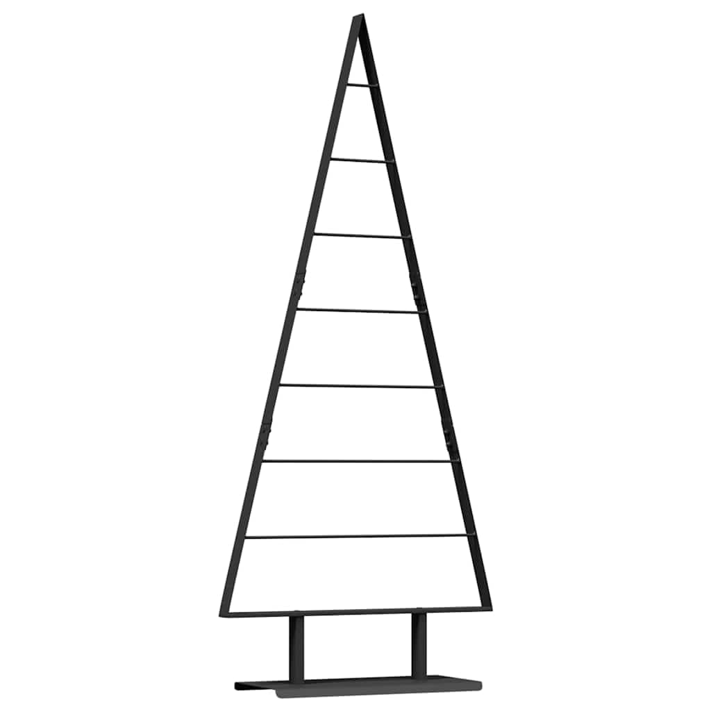 Árbol de Navidad de metal con soporte, árbol de acero de 150 cm de alto, negro mate, diseño moderno para interior y exterior protegido, duradero y fácil de limpiar