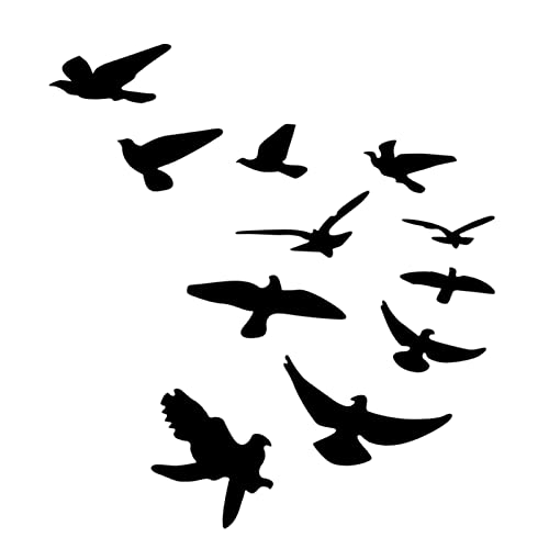 11 PCS Miroir Stickers Muraux, Oiseaux Volants Autocollant Mural en Forme d'Oiseau Miroir Autocollant Mural 3D Oiseaux Décoration Murale Amovible Stickers...
