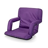 ONIVA - a Picnic Time brand Ventura Reclining Stadium Seat with Back Support - Bleacher Seat - Beach Floor Chair, (Purple)