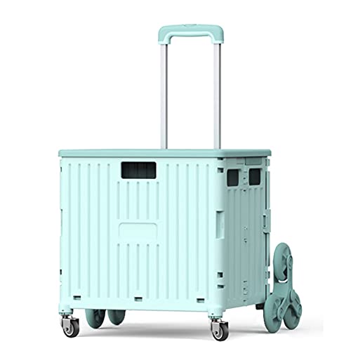 Carrito utilitario con 8 ruedas, carrito ligero y portátil para subir escaleras fácilmente, mango telescópico para comestibles, viajes y compras