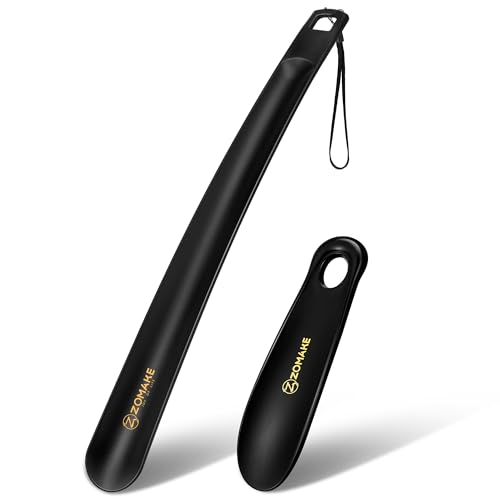 ZOMAKE Schuhlöffel Lang Kunststoff 41 cm Schuhlöffel Langer Kunststoff Stabil Schuhanzieher Klein Plastik 19 cm Reiseschuhlöffel Unterwegs Shoe Horn für Kinder Damen Herren Ältere Menschen(2er-Pack)