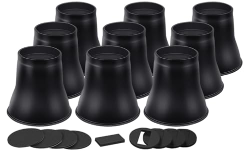 ANNKUT Bed Risers 6 Inch Heavy Duty, Round Furniture Risers for Bed Desk Table Sofa Couch，Bed Lifts Risers, Support up to 6000 Lbs(9 Pack Black)