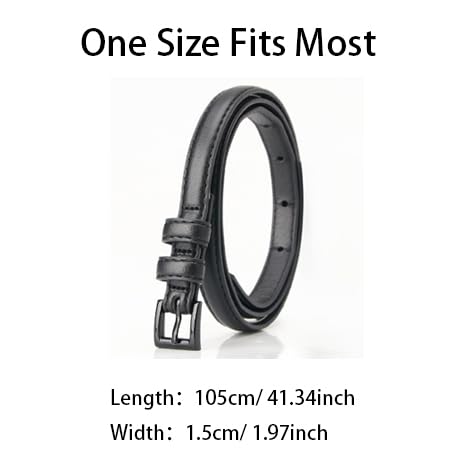 COTIM COYIN Women's Skinny Leather Belts with Metal Buckle for Dresses, Pants, Jeans2