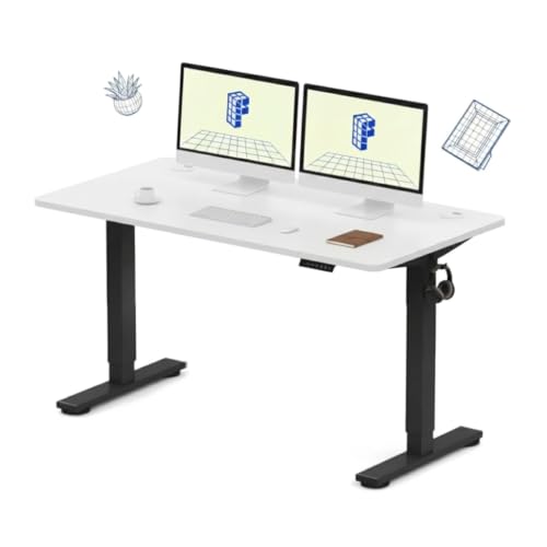 Image of SE1 / Flexi Spot EN1 Electric Height Adjustable Desk | 2 Year Warranty | 4 Memory Pre-Set | Adjustable Length (Black-White, 160x75CM)