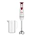 Ufesa Bp4551 Activa-Frullatore ad Immersione Bianco/Rosso Potenza 600W, Funzione Turbo, Ergonomica per Un Facile Uso, acciaio inossidabile
