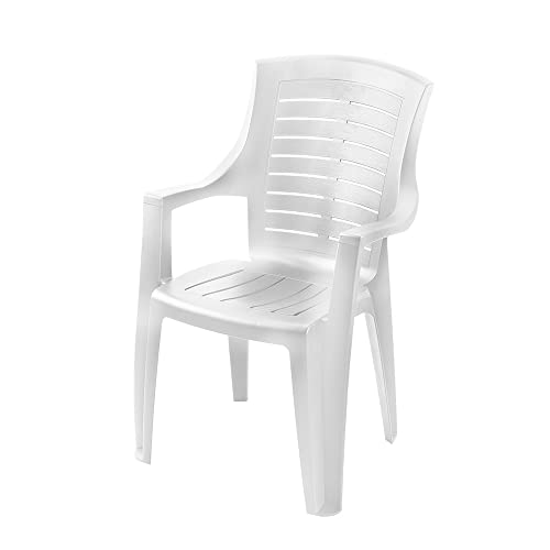 Poltrona In Resina Sedia Da Giardino 55X60X91 Cm Colore Bianco -Taliawht