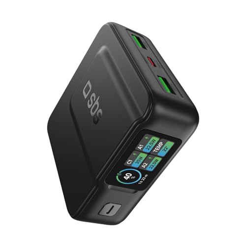 SBS Pulse Power HD 35W, 10000mAh, Power Delivery (PD 3.0 PPS), AFC, Power Bank con Ricarica Rapida, High Density, Display LCD AI, USB-C, USB-A, Caricabatterie Portatile da Viaggio, Compatto, Nero