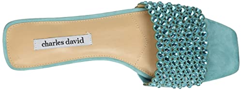 Charles David Women's Sparkle Flat Sandal, Turquoise, 10 #TOP4