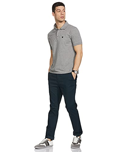 Image of Marks & Spencer Mens Solid Mid Rise Slim Fit Chinos